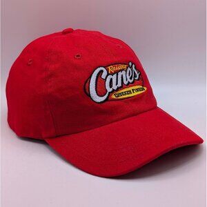 Raising Cane's Chicken Fingers Red Cap Hat Adjustable Strap Back One Love
